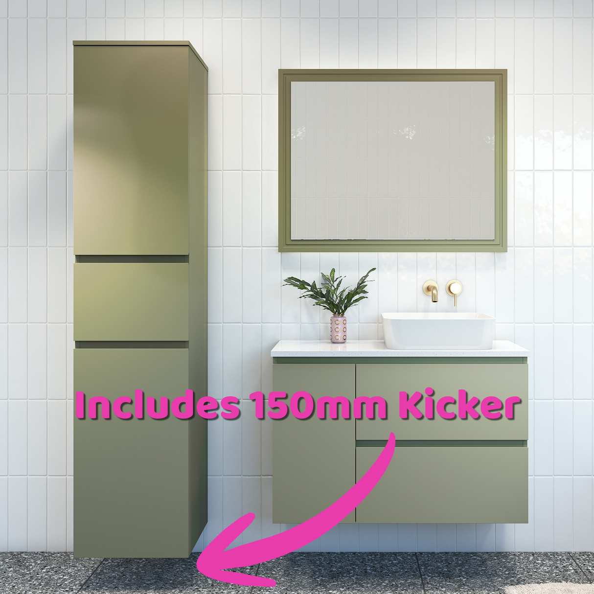 Fraser Tallboy 400mm Floor Standing Platinum Collection