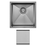 Hana Anti-Scratch 32L Single Kitchen Sink Kit, PVD Gun Metal