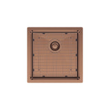 Hana 32L Single Kitchen Sink, Brushed Copper