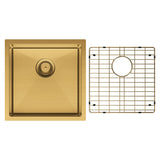 Hana 32L Single Kitchen Sink Kit, PVD Rugged Brass