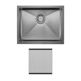 Hana Anti-Scratch 40L Single Kitchen Sink Kit, PVD Gun Metal