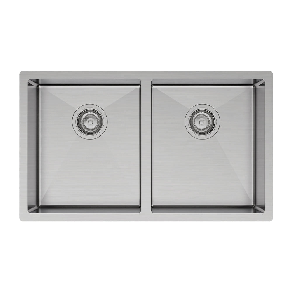 Hana 27L/27L Double Kitchen Sink, Stainless Steel