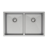 Hana 27L/27L Double Kitchen Sink, Stainless Steel