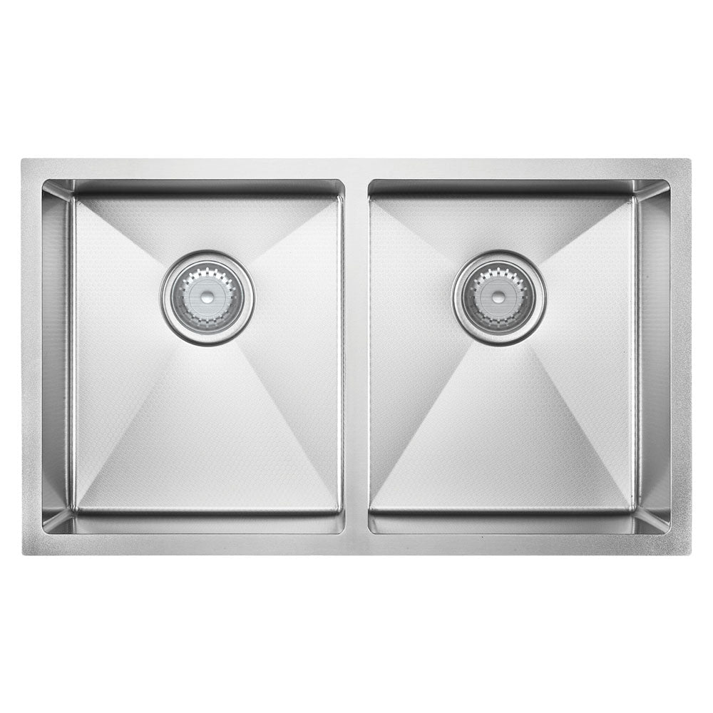 Hana Anti-Scratch 27L/27L Double Kitchen Sink Kit, Stainless Steel