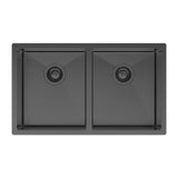 Hana 27L/27L Double Kitchen Sink, PVD Carbon Metal