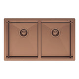 Hana 27L/27L Double Kitchen Sink, PVD Brushed Copper
