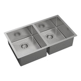 Hana 27L/27L Double Kitchen Sink Kit, Stainless Steel