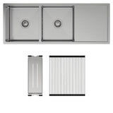Hana 29L/29L Double Kitchen Sink with Drainer Kit