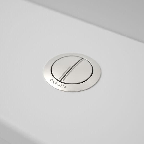 Caroma Bezel/Button Round Metal Brushed Nickel