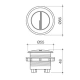 Caroma Bezel/Button Round Metal Brushed Nickel