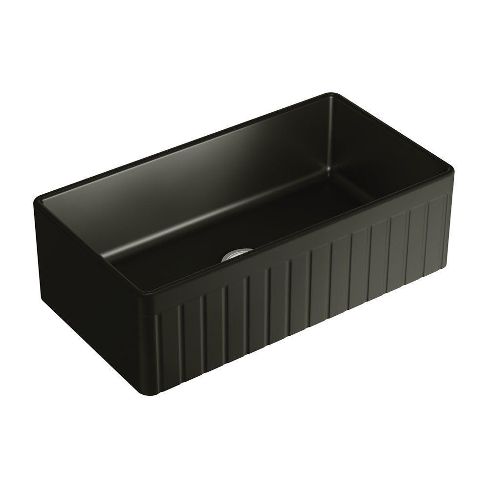 Benson Single Butler Sink, Large, Matt Black