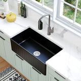 Benson Single Butler Sink, Large, Matt Black