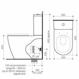 Caroma Urbane II CleanFlush Wall Faced Close Coupled Toilet Suite (Bottom Inlet) with GermGard