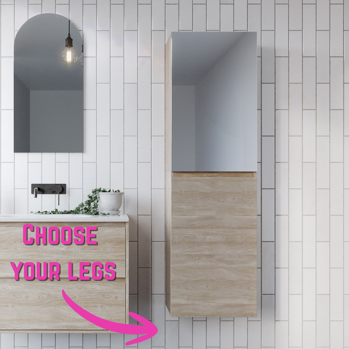 Lincoln Mirror Tallboy 450mm On Legs Gold Collection