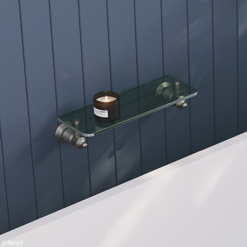 Lillian Glass Shelf Brushed Nickel
