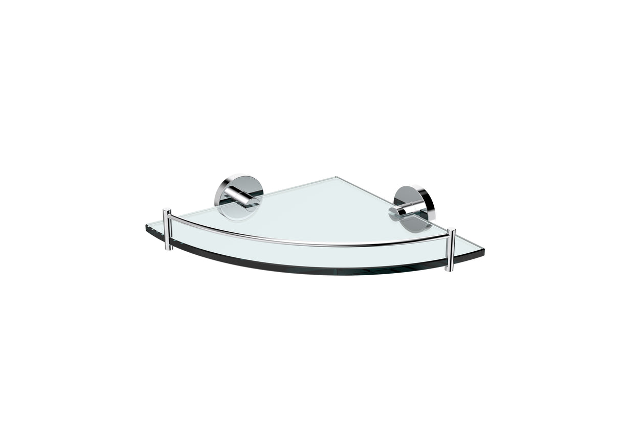 Michelle Glass Corner Shelf 250mm Chrome
