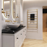 Kaya Heated Towel Rail 600 x 1200mm Urban Brass