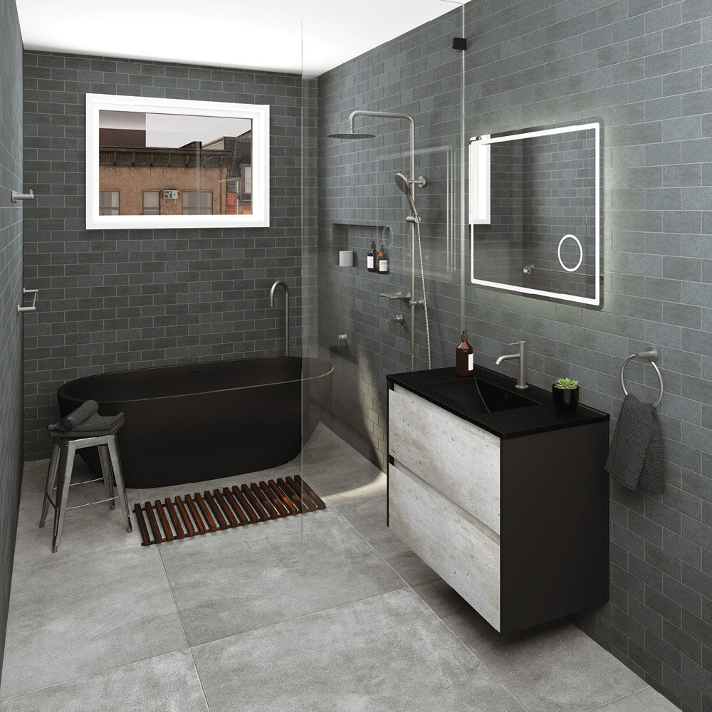 Kaya Single Towel Rail 900mm Gun Metal