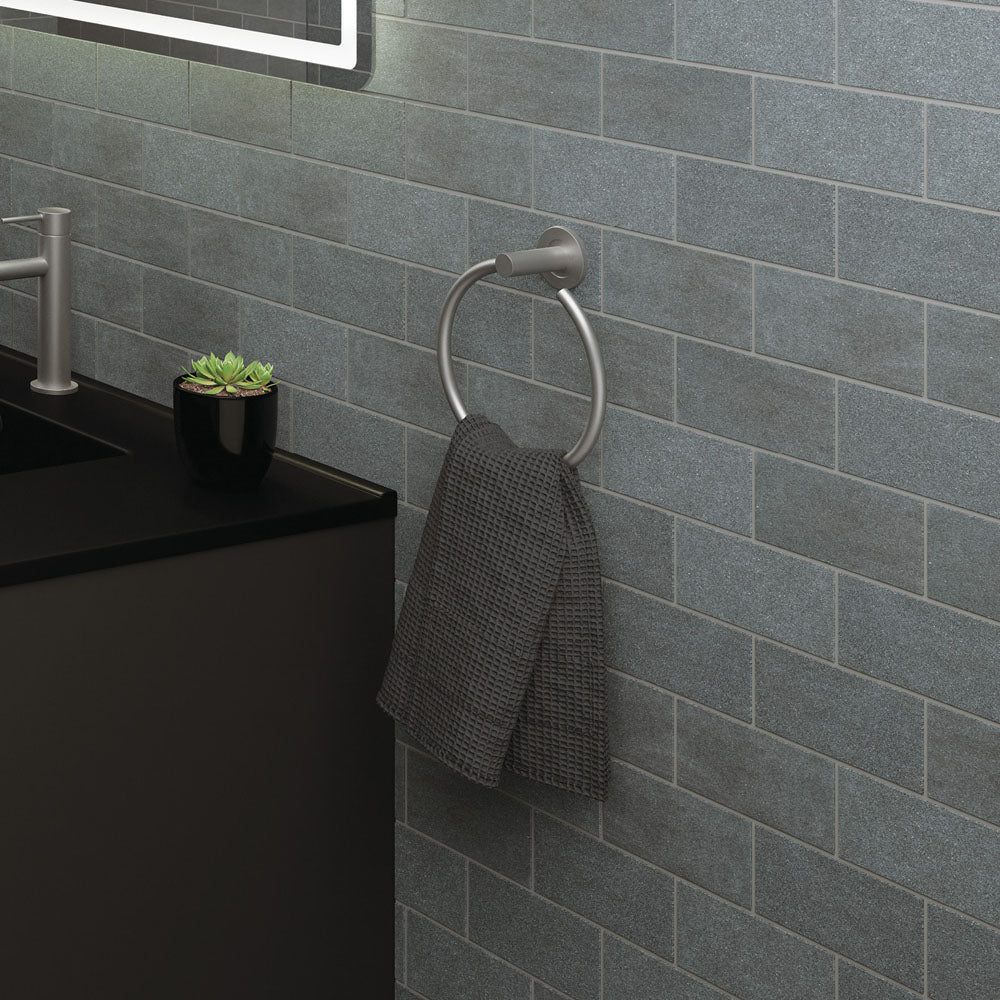 Kaya Hand Towel Rail / Toilet Roll Holder Gun Metal