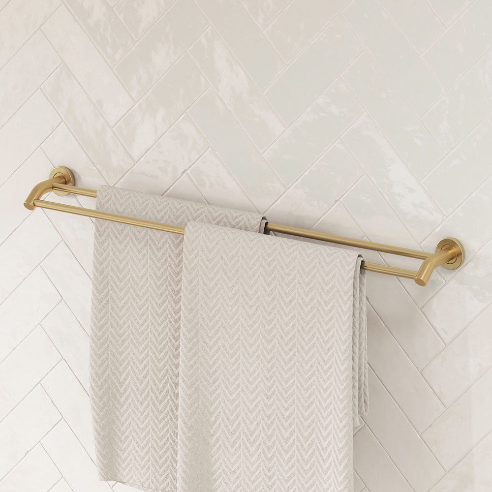 Kaya Double Towel Rail 900mm Urban Brass
