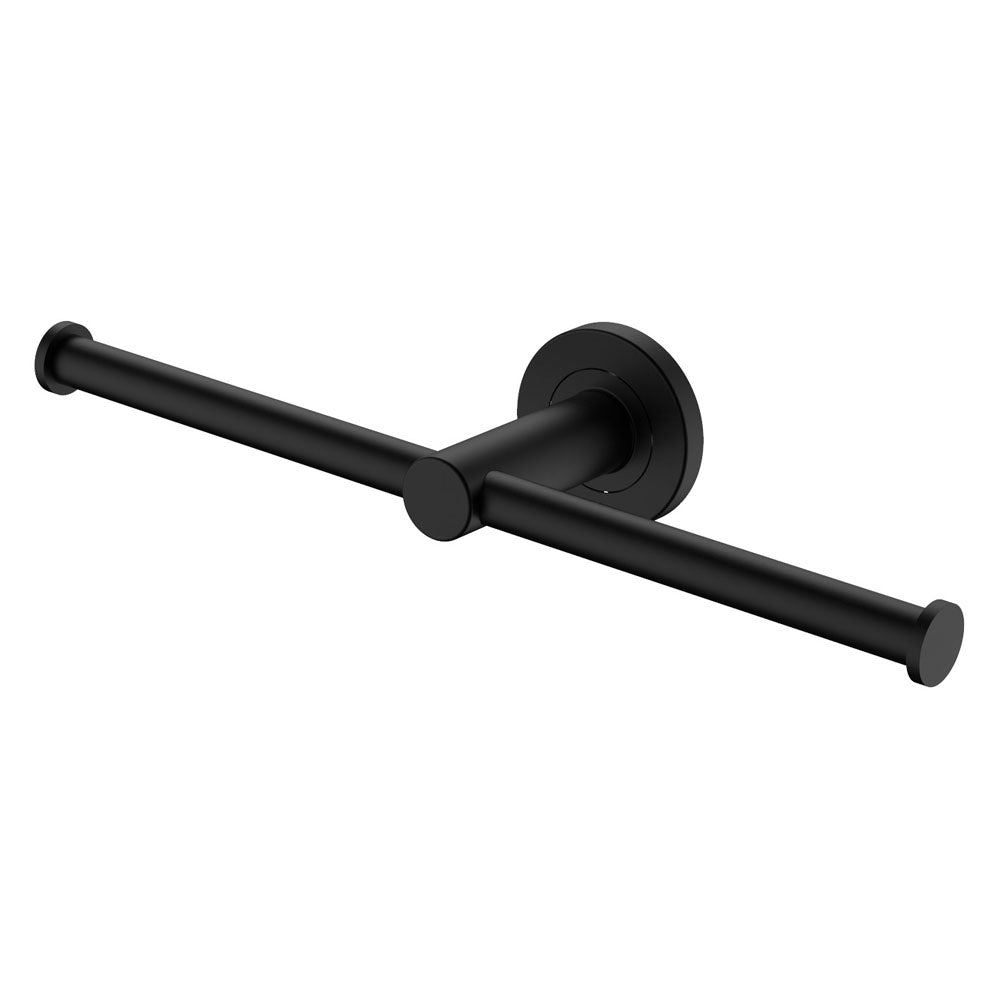 Kaya Double Toilet Roll Holder Matt Black