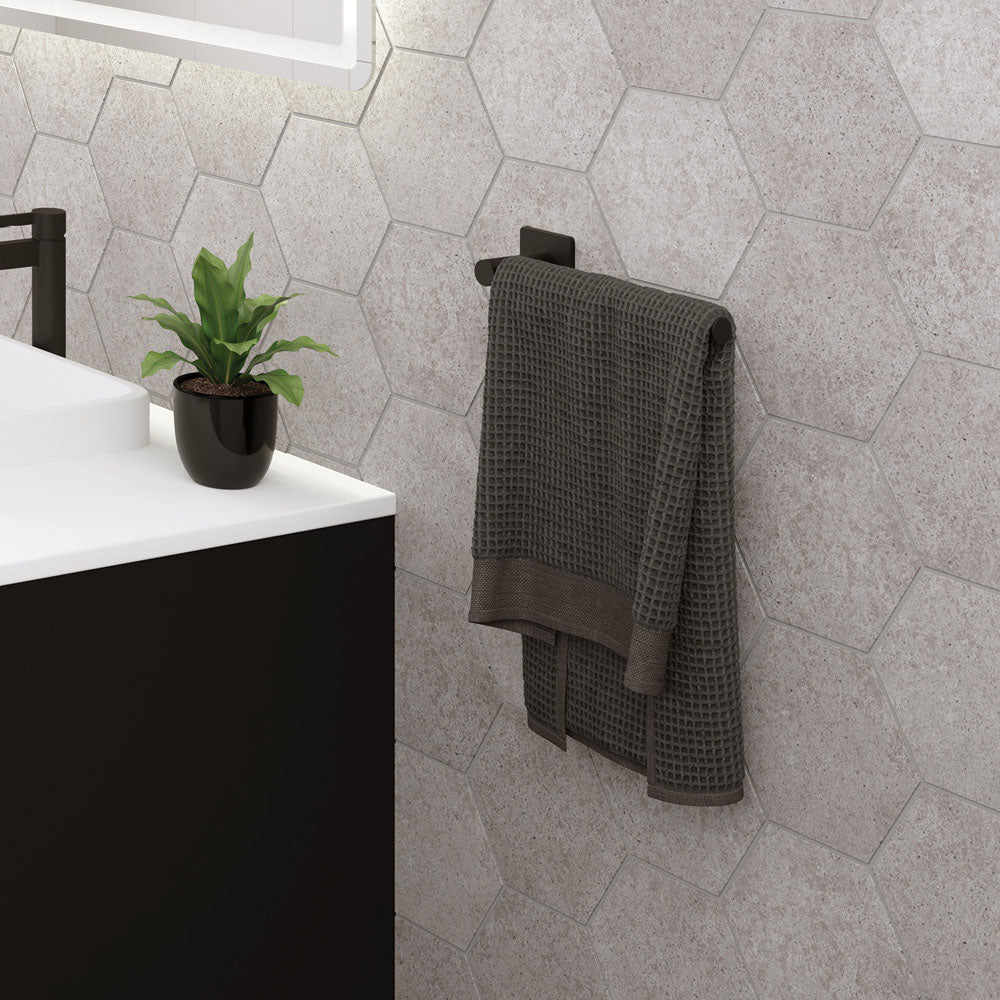 Sansa Hand Towel Rail / Toilet Roll Holder Matt Black