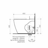 Caroma Urbane II CleanFlush Wall Faced Close Coupled Pan - with GermGard (suits Back Entry Cistern)