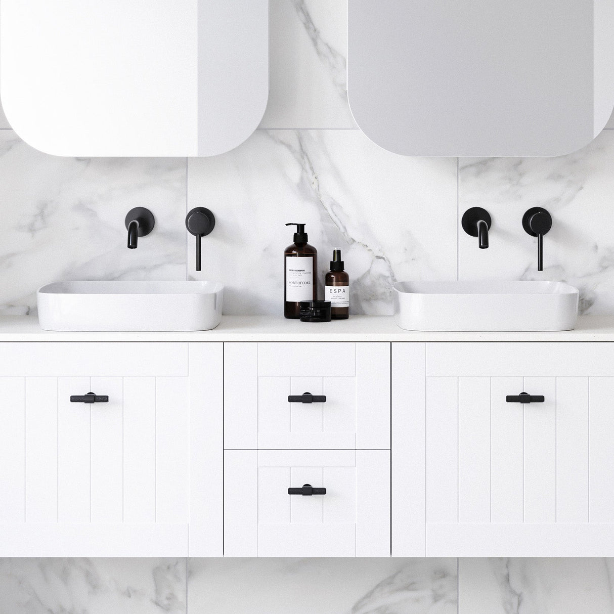 A lifestyle image of Timberline's Addison Basin 400mm White Gloss