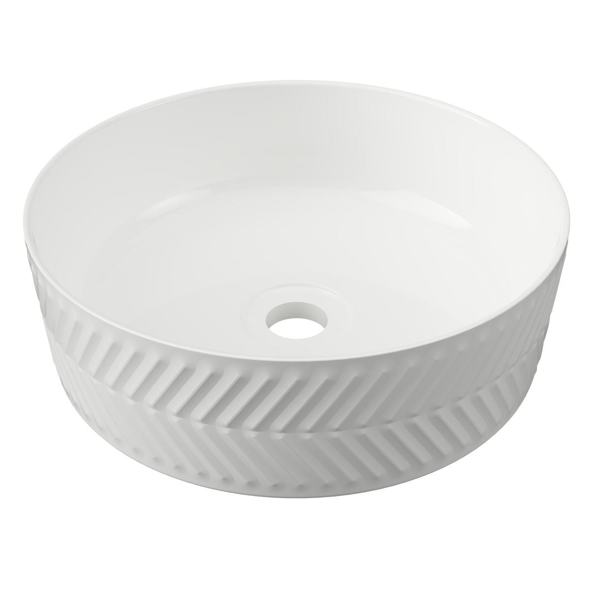 An image of Timberline's Allure Arrow Basin 360mm White Gloss