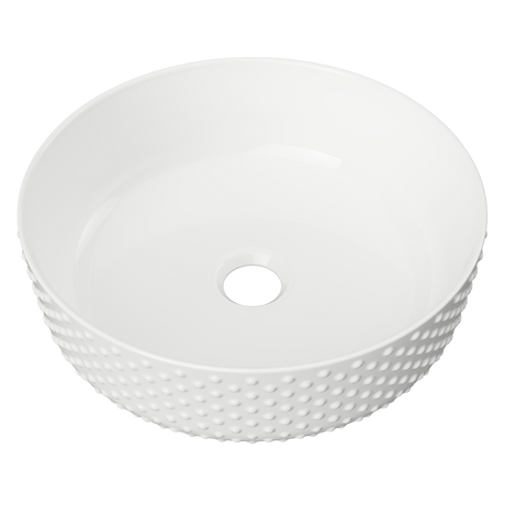 An image of Timberline's Allure Dimple Basin 360mm White Gloss