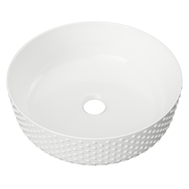 An image of Timberline's Allure Dimple Basin 360mm White Gloss
