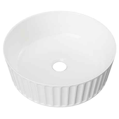 An image of Timberline's Allure Flute Basin 365mm White Gloss