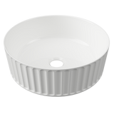 An image of Timberline's Allure Flute Basin 365mm White Gloss