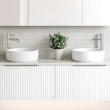 A lifestyle image of Timberline's Allure Basin 360mm White Gloss