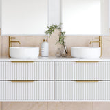 A lifestyle image of Timberline's Allure Basin 360mm White Gloss