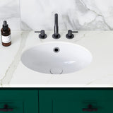 A lifestyle image of Timberline's Amara Undermount Basin 450mm White Gloss