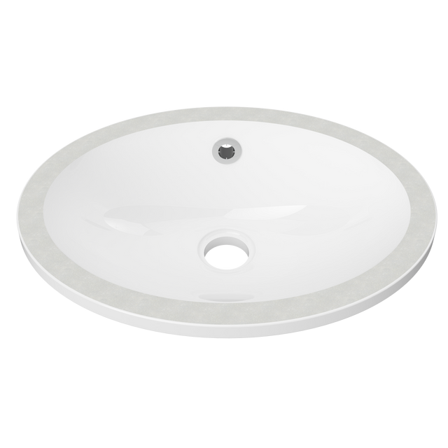 An image of Timberline's Amara Undermount Basin 450mm White Gloss