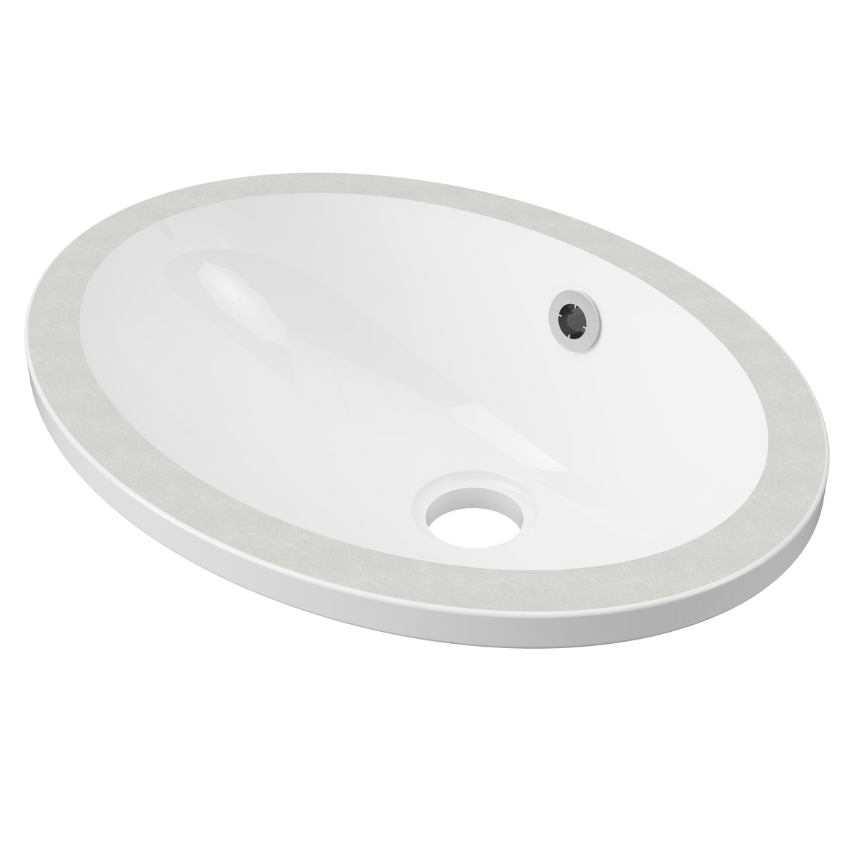 An image of Timberline's Amara Undermount Basin 450mm White Gloss