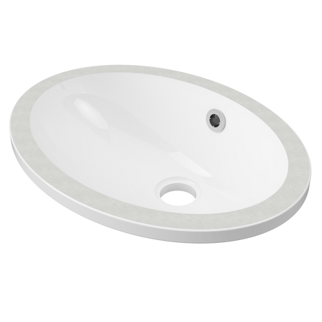 An image of Timberline's Amara Undermount Basin 450mm White Gloss