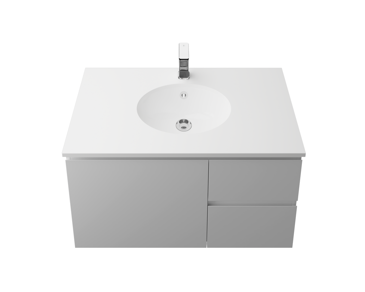 An image of Timberline's Amara Undermount Basin 450mm White Gloss
