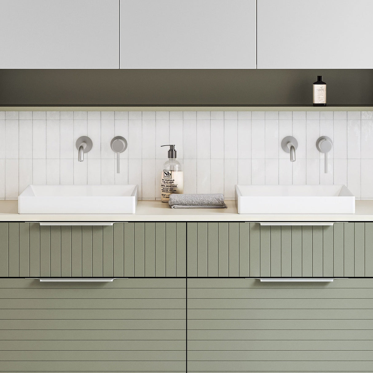 A lifestyle image of Timberline's Arcade Basin 400mm White Gloss