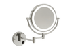 1 & 5x Magnification Chrome Wall Mounted Shaving Mirror, 200mm Diameter with Concealed Wiring