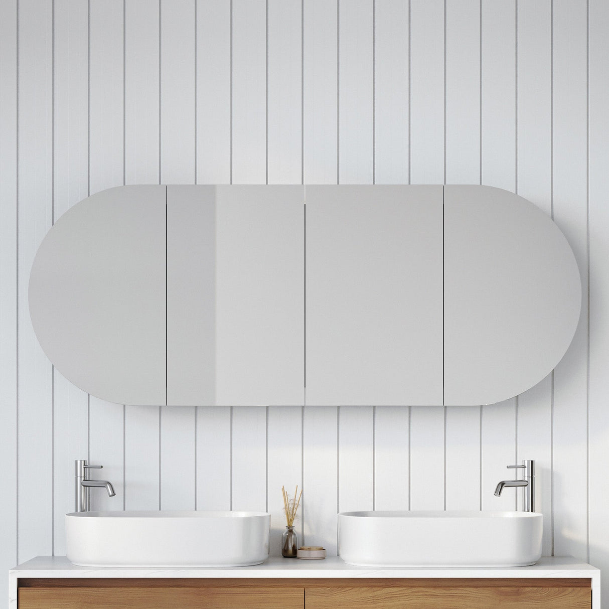Ballad Mirror Cabinet 1500mm Four Door Gold Collection (BAL-SC-1500-4-G)