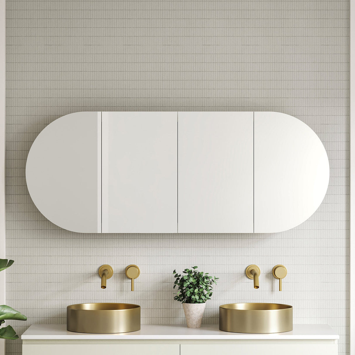 Ballad Mirror Cabinet 1500mm Four Door Platinum Collection (BAL-SC-1500-4-P)