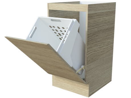 Modular Laundry 450mm Base Unit Laundry Basket Drawer Flip Down (BAS-LC-450-BASKFLIP)