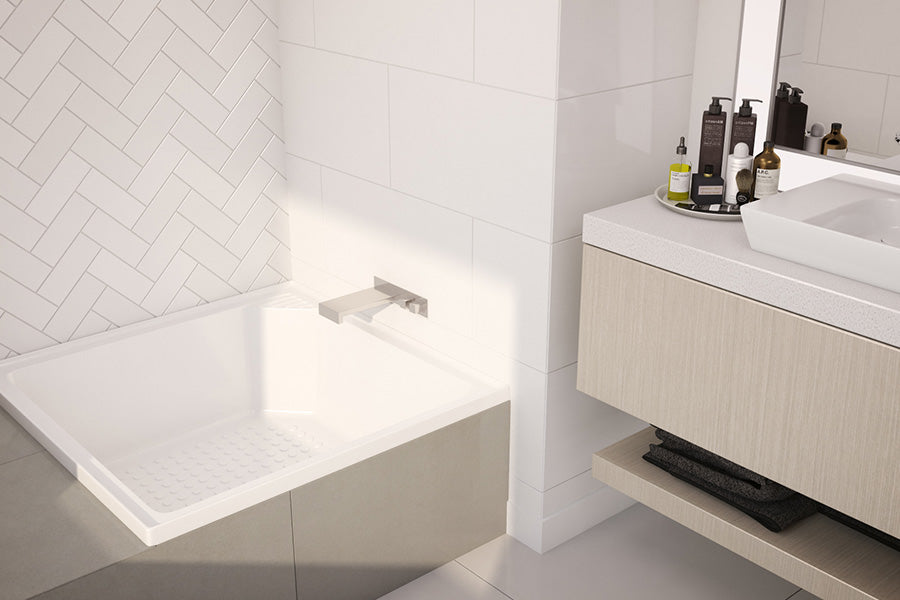 Bella 910 Inset Shower Bath - White