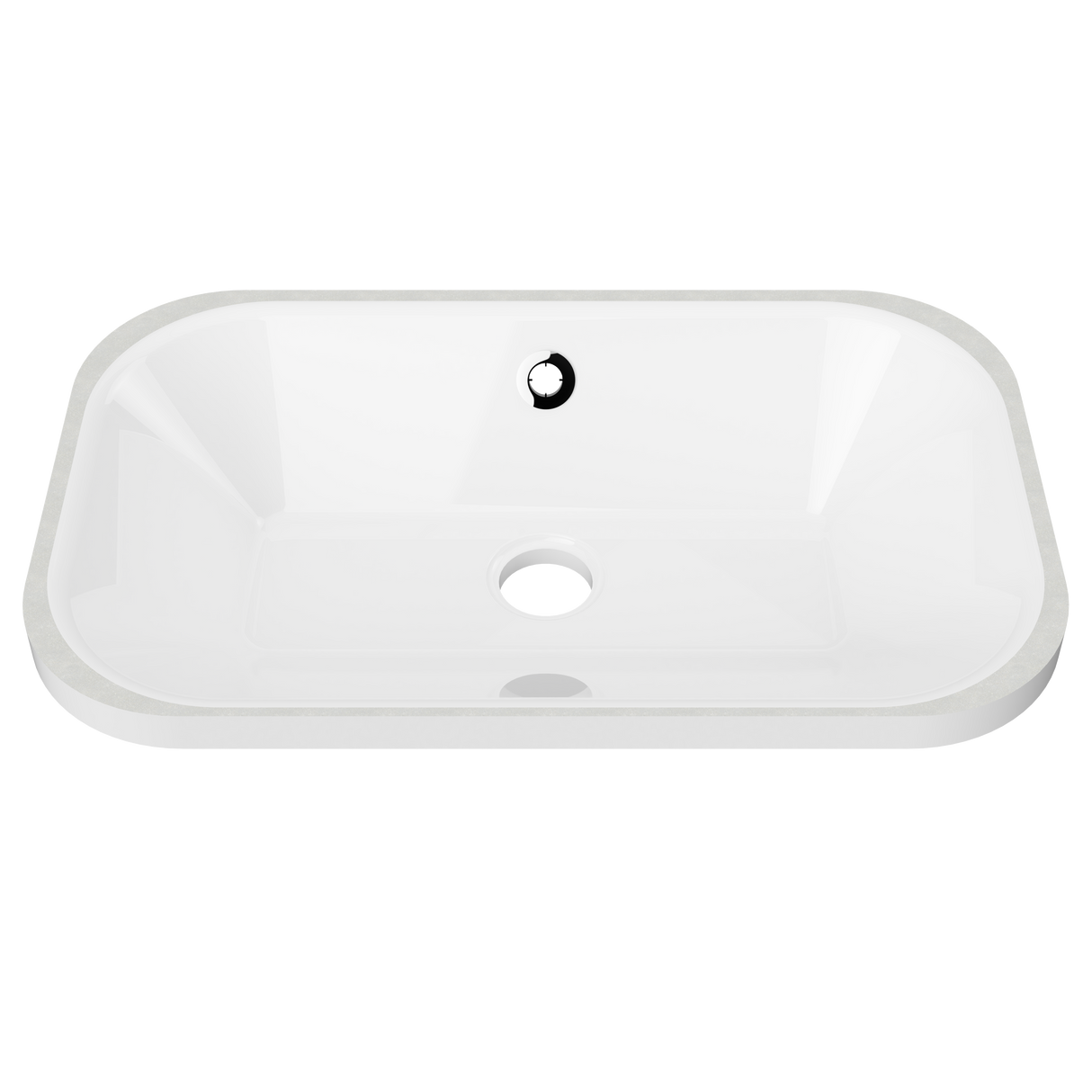 An image of Timberline's Bodhi Undermount Basin 540mm White Gloss