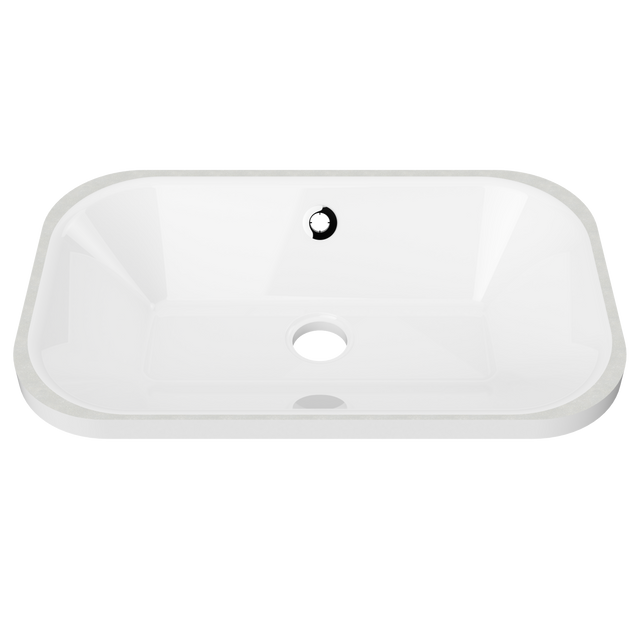 An image of Timberline's Bodhi Undermount Basin 540mm White Gloss