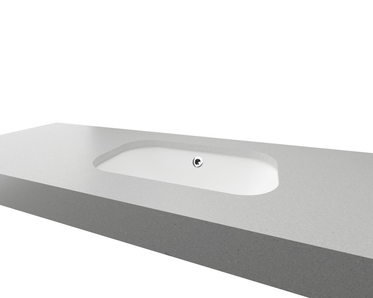 An image of Timberline's Bodhi Undermount Basin 540mm White Gloss