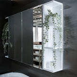Bevel Edge 900 Mirror Cabinet, 2 Side Shelves